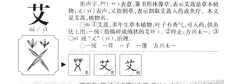 艾字五行属什么_艾字取名寓意内涵