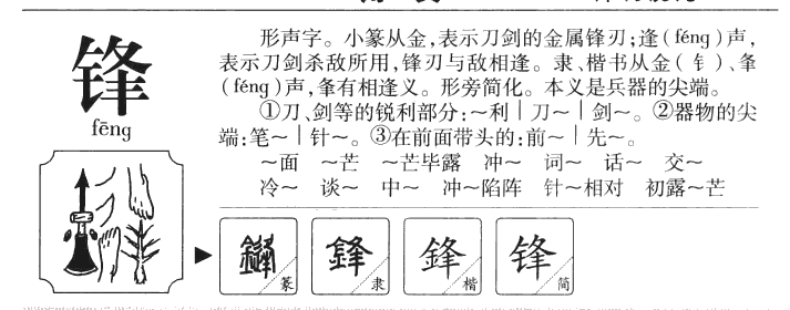 锋字五行属什么_锋字取名寓意内涵