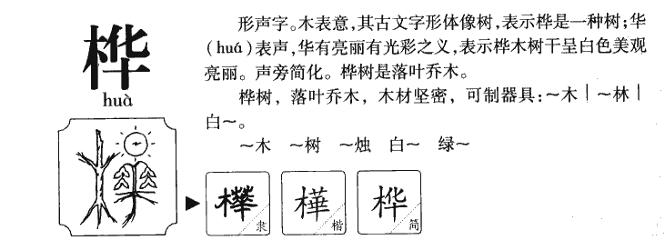 桦字五行属什么_桦字取名寓意内涵