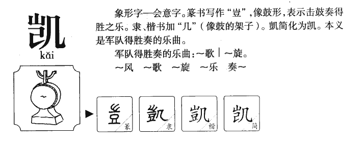 凯字五行属什么_凯字取名寓意内涵