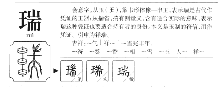 瑞字五行属什么_瑞字取名寓意内涵