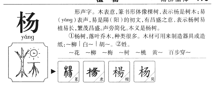 杨字五行属什么_杨字取名寓意内涵